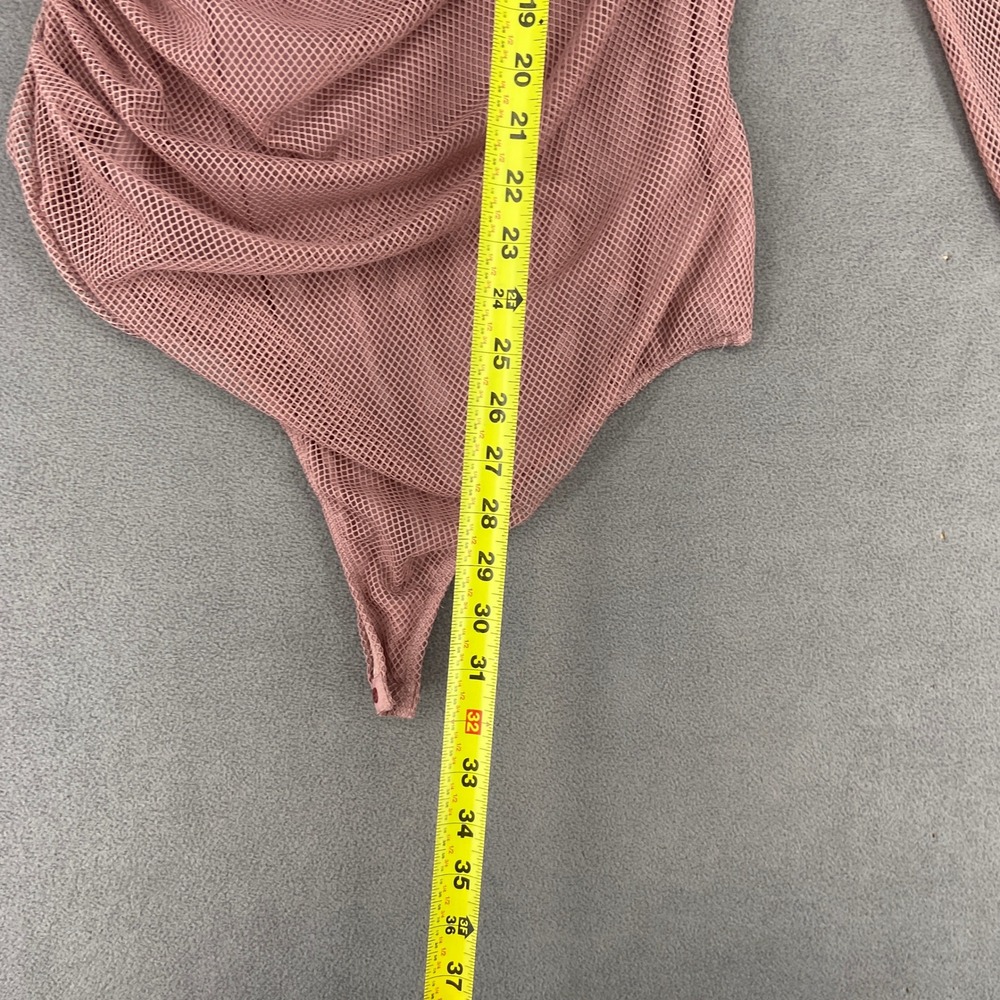 Intimately Free People Mesh Long Sleeve Ruched Bodysuit Pink XL OB1634764 - Picture 5 of 11